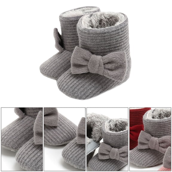 FOMIYES 1Pair Lovely Winter Boots Dark Grey Cotton Thickened Snow Shoes for Comfortable Wear