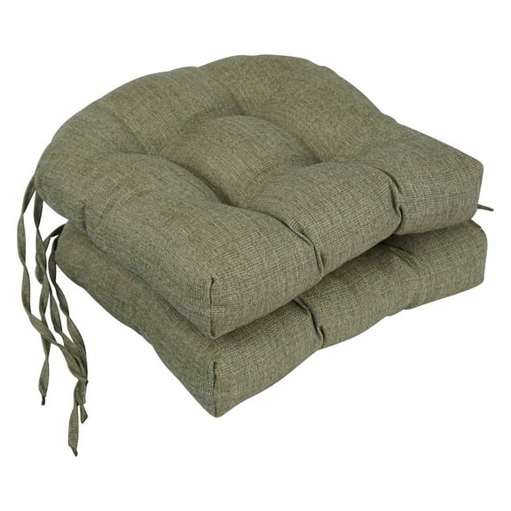 Blazing Needles 16-inch Premium Olefin Tufted Outdoor Chair Cushions (Set of 2)