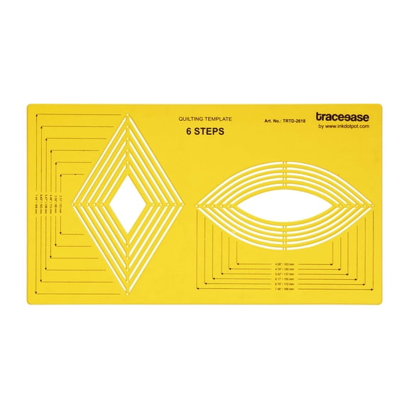 Traceease Quilting Template Stencils DIY Sewing Machine Quilt Ruler Quilting Tools, Rhombus & Ellipse