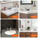 thumbnail image 5 of KPWATER Grifos para fregadero de baño, 2/3 orificios, níquel cepillado, manijas dobles, revestimiento de plástico de 4 pulgadas, grifo de baño con drenaje emergente y 2 mangueras de suministro para to, 5 of 8