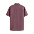 thumbnail image 5 of Eltusu Men's Casual Polo Shirts, Stand-up Collar Summer Button Cotton Shirts with Short Sleeve Purple Size M, 5 of 6