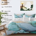 thumbnail image 4 of Turquoise Marble Bedding 3 Piece Duvet Cover Set Twin Size, Farmhouse Abstract Ombre Texture Soft Microfiber Comforter Cover with Zipper Closure & Pillowcases, Wrinkle & FadeResistant Quilt Cover, 4 of 9