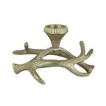 Aspen Creative 16404-11, Antique Brass Branch Shape Aluminum Solid Candle Holder, Table Decorative Candle Stand for Dinning, Home Decor, 8-1/2" L x 5" W x 4-3/4" H