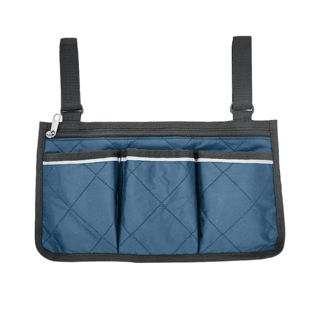 Bolsa lateral para silla de ruedas, apoyabrazos reflectante, bolsa lateral para colgar, organizador de almacenamiento portátil, azul oscuro Scienceny HA003792-04