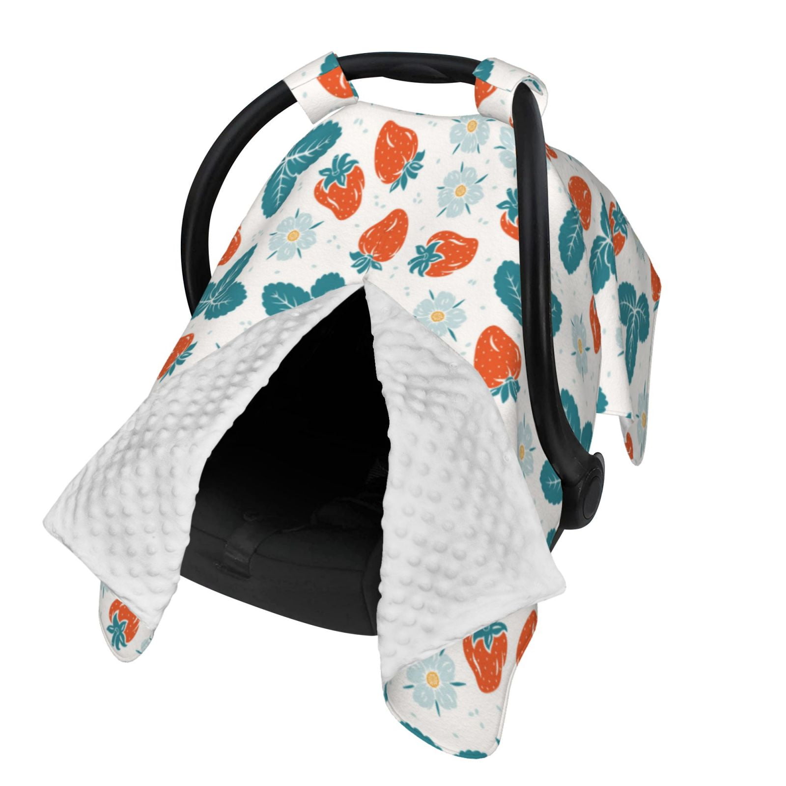 Naloa Floral Strawberr Baby Car Seat Cover, Breathable Baby Carrier Cover, Multiuse Baby Carrier Cover & Nursing Breastfeeding Cover