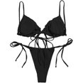thumbnail image 2 of Maillot de Bain Triangle String à Bretelles Froncées avec Bord Fronceur, 2 of 4