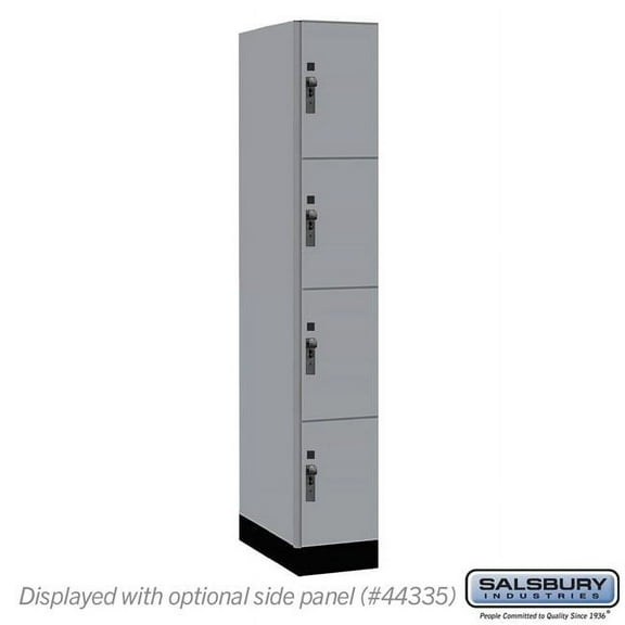 Salsbury Industries 44161WF 12 in. Wide Premier Wood Locker - Four Tier - 1 Wide - 6 ft. High - 21 in. Deep - Winter Fog - Hasp