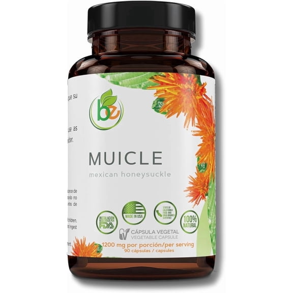 Muicle Capsules Forte – 90 Count(1200 mg per Serving) Justicia Spicigera(Mexican Honeysuckle,Firecracker Bush, Moyotli)Natural Herbal Dietary Supplement,100% Natural,Vegan– Made in USA– by BexpertsUS