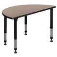 thumbnail image 2 of 48" x 24" Half Round Height Adjustable Classroom Table- Beige, 2 of 5