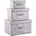 thumbnail image 4 of Contenedores de almacenamiento de tela con tapa Cajas de almacenamiento de armario plegables para Sh, 4 of 5