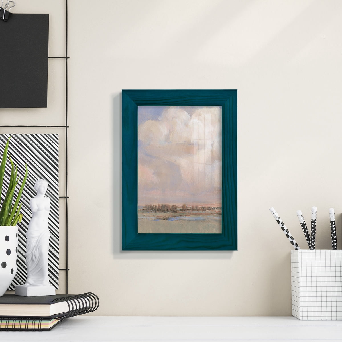 Billowing Clouds II - Framed Print w/glass - Ocean Blue