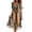 Khaki, variant on KLHDSF 250 Anniversary USA Merchandise Dresses For Women V Neck Short Sleeve Tie Waist Foral Elegant Summer Dress Red XXL