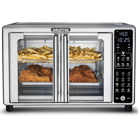 Digital Toaster Oven Air Fryer 1700W – 19 Presets, FryForce 360 Tech, French Doors, 6-Slice Capacity, 12