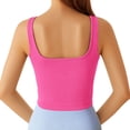 thumbnail image 4 of Wang6 Cropped Ribbed Tank Tops for Women Causal Sleeveless Scoop Neck Summer Tops Trendy Solid Knit Slim Workout Yoga Tops Shirts Clothes Hot Pink M, 4 of 7