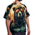 thumbnail image 2 of Vintage Bear Men's Short Sleeve Beach Shirts, Casual Printed Button Down, Summer Unisex Spread Collar Tops, 2 of 6