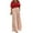 Red, variant on AOOCHASLIY Two Piece OutfitsFashion Women Summer Froral Print Casual Short SLeeve Top+ Pant Set