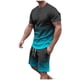 thumbnail image 1 of Mens Pantalones Casuales Cuello Redondo Impresión de Manga Corta Blusa Y Pantalones Cortos Traje, Pantalones de Traje para Hombres, 1 of 5