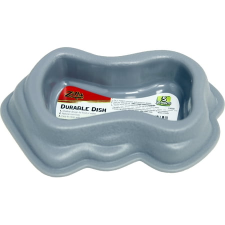UPC: 0096316116597 | Zilla Decor Durable Dish for Reptiles Grey – Medium (8.5 L x 7 W x 3.3 H)