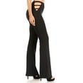 thumbnail image 5 of Cut Outs Detail High Waist Sculpting Flare Pants - Black, 5 of 5