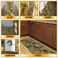 thumbnail image 4 of Ottomanson Non-Slip Hallway Runner Rug 20" x 59" Perfect for High Traffic Areas, Brown/Green Damask, 4 of 13