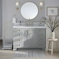 thumbnail image 2 of Ariel Taylor 48 In. Oval Sink Bathroom Vanity With Carrara White Quartz Countertop 1.5 Edge In Grey, 2 of 11