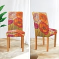 thumbnail image 3 of Yayeee 2 Pack Dining Chair Covers Stretch Parson Chairs Slipcovers Seat Protector, Orange Abstract Floral, 3 of 6