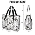 thumbnail image 3 of Tote Bag for Women - Cute Black and White Cartoon Line Drawing Dog Shoulder Bag - Large Utility Work Duffle Bag with Zipper Handbag for Travel, Work, Sprots, 3 of 5