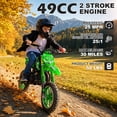 thumbnail image 3 of Gpower Gasoline 49cc Dirt Bike for Kids 13-17,2-Stroke Gas Power Mini Dirt Bike,Green, 3 of 10