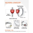 thumbnail image 4 of Pendientes de aro de plata de ley con piedras natales Silvora para mujer. Diamantes creados. Delicada joya de regalo para cumpleaños o Navidad, 4 of 8