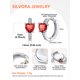 thumbnail image 4 of Pendientes de aro de plata de ley con piedras natales Silvora para mujer. Diamantes creados. Delicada joya de regalo para cumpleaños o Navidad, 4 of 8