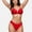 Red, variant on Swim Women's Triangle Bikini Set with Adjustable Halter Top and High Cut Cheeky Bottoms - Small, Black