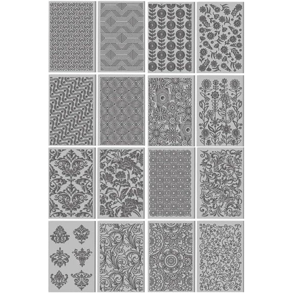 16 Sheets Artistic Flowers Clay Texture Mat Geometric Pattern Polymer Clay Texture Sheets DIY Tools for Pottery Earring Jewelry Making Stamp Engraving Machines 4x2.6inch Colorful