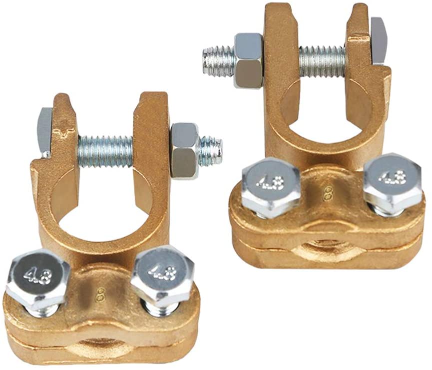 Brass Battery Terminals Connectors Clamps, Top Post Battery Terminal