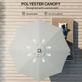 thumbnail image 4 of Outsunny 8.8 ft Patio Umbrella with 24 Solar LED Lights, Tilt, Dark Grey, 4 of 10