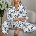 thumbnail image 4 of Salouo Cow With Fresh Milk Pattern Women's Pajamas Set Long Sleeve Button Down Sleepwear Soft Pj Lounge Sets for women 2 Piece Pjs Set with Long Pants -X-Large, 4 of 8