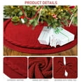 thumbnail image 4 of Ayieyill Christmas Tree Skirt, 48 inches Cable Knit Knitted Thick Rustic Xmas Tree Skirts Decoration, Red Tree Skirt Christmas Decoration, Burgundy, 4 of 7
