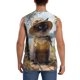 thumbnail image 4 of Balery Cat In Sun Hat Camisetas sin mangas para hombre, absorbe la humedad y protege contra el mal olor.-X-Large, 4 of 7