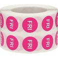 thumbnail image 2 of Hot Pink Friday Days of the Week Stickers | 0.5" Inch Round | 1000 Pack, 2 of 3