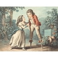 thumbnail image 2 of Louis-Marin Bonnet 14x12 Black Ornate Wood Framed Double Matted Museum Art Print Titled: The Stilts (C. 1790), 2 of 5