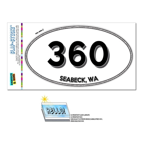 360 - Seabeck, WA - Washington - Oval Area Code Sticker