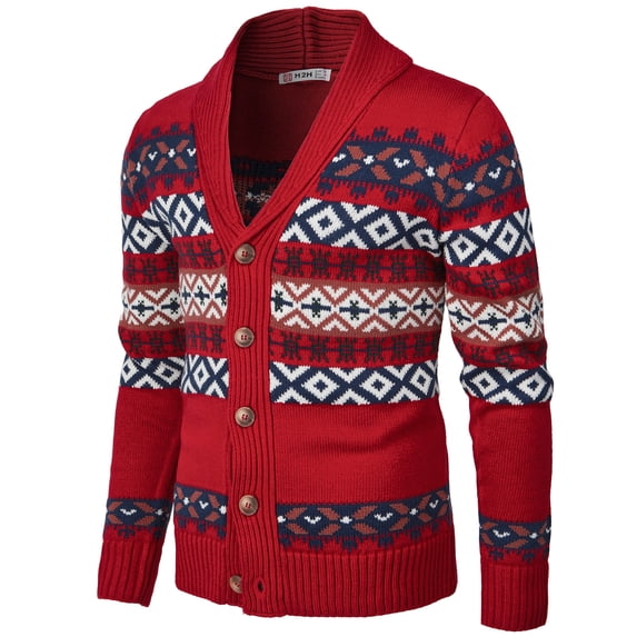 H2H Mens Casual Slim Fit Knitted Thermal Cardigan Sweaters Unique patterned (CMOCAL064)