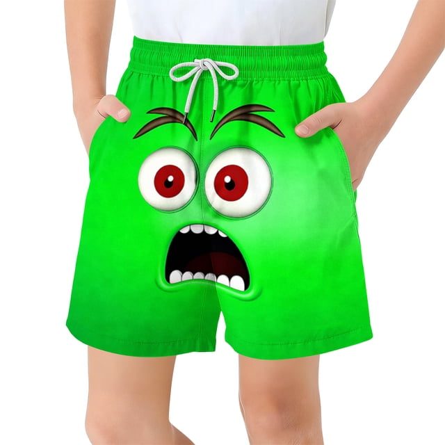 Pantalones cortos de bolsillo para niños con cordón elástico estampado casual traje de baño pantalones de cinco puntos