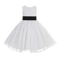 thumbnail image 2 of Ekidsbridal White Lace Organza Flower Girl Dress Formal Photoshoot Evening Gown for Social Events 186T 4, 2 of 3