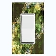 thumbnail image 1 of Metal Light Switch Plate Cover Elegant Green Floral Frame Damask DAM072, 1 of 1