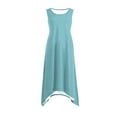thumbnail image 5 of fheaev Summer Tank Dress for Women Casual Loose Sundress Long Dress Sleeveless Round Neck Below The Knee Dresses A Line Flowy Cover Up Beach Vacation Midi Dress, 5 of 8