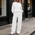 thumbnail image 6 of 2 Piece Lounge Sets for Women Long Sleeve Hoodies Wide Leg Sweatpants Pocket Wide Leg Pants Vacation Travel Matching Sets Women Clothing, 6 of 10