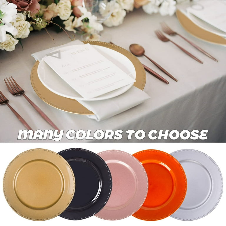 Table Rose Gold Charger Plates Dollar Tree MAONAME 13
