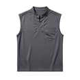 thumbnail image 3 of Mens Athletic Sports Sleeveless Tank Tops V-Neck with Pocket Workout Shirt Beach Swim Tee Fathers Gift, 3 of 8