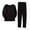 Black, variant on Men Thermal Pajamas Sets Long Sleeve Pant Warm Sleepwear Double-Sided Velour Crew Neck Long Sleeve 2-Piece Warm Sleepwear