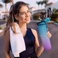 thumbnail image 5 of Botella con pajita 1L, botella de agua con marcas de tiempo, botella de agua sin BPA, 1 clic de apertura en botella de agua, botella de deporte, botella de bicicleta, 5 of 5